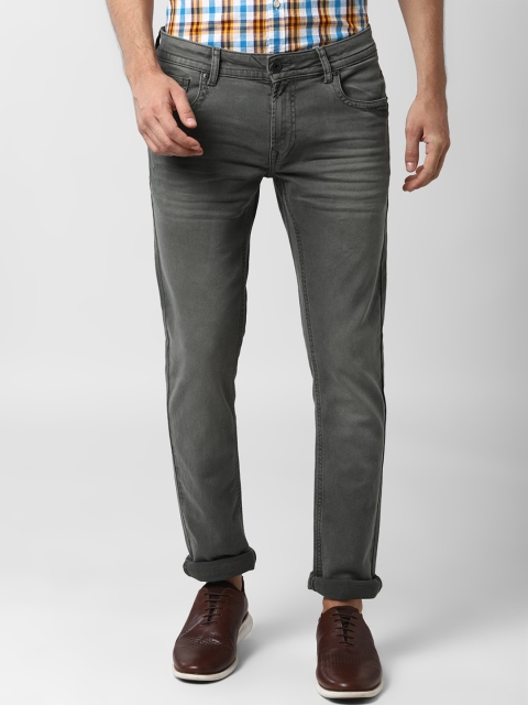 Peter England Casuals Men Grey Skinny Fit Mid-Rise Clean Look Jeans