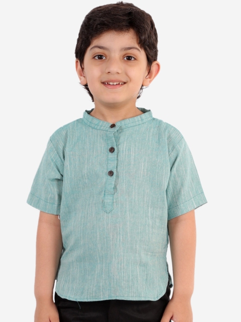 Chipbeys Boys Green Regular Fit Self Design Casual Shirt