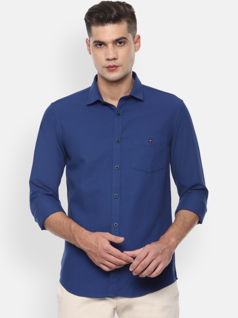 Louis Philippe Sport Men Blue Slim Fit Solid Casual Shirt