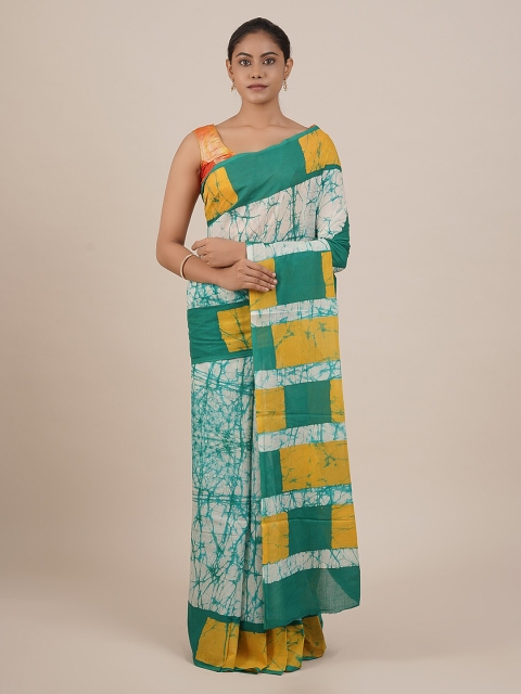 Pothys Multicoloured Printed Cotton Blend Saree, Multi