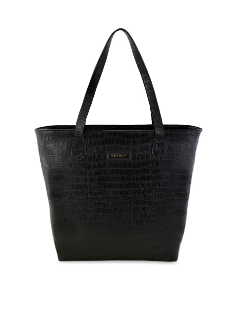 Lychee bags Black Textured Shoulder Bag