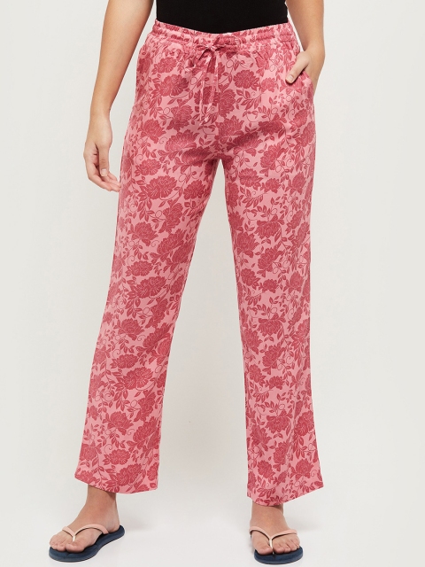 MAX Women Pink Printed Lounge Pants