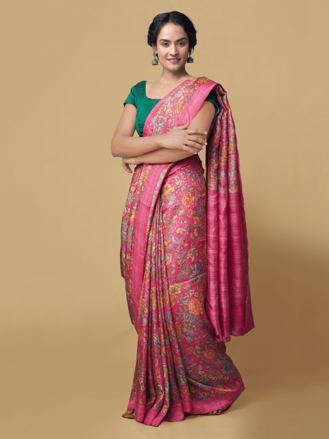 Unnati Silks Pink Pure Silk Printed Pure Handloom Sundarban Bengal Tussar Silk Saree
Unnati Silks Pink Pure Silk Printed Pure Handloom Sundarban Bengal Tussar Silk Saree