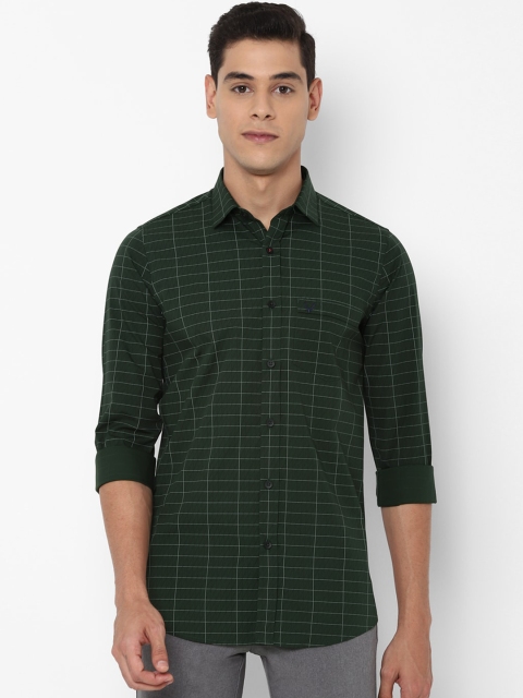 Allen Solly Men Green Slim Fit Checked Casual Shirt