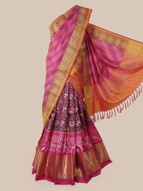Pothys Multicoloured Printed Art Silk Lehenga Saree, Multi