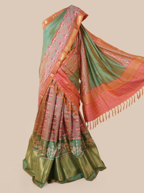 Pothys Green Woven Design Art Silk Lehenga Saree