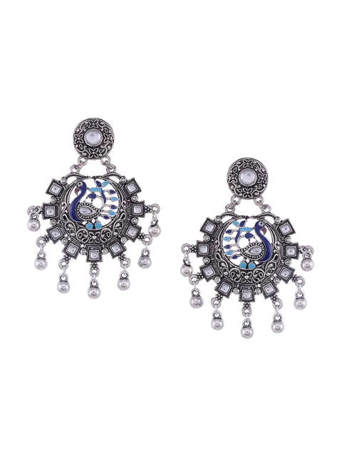 Silvermerc Designs Silver-Toned Contemporary Drop Earrings