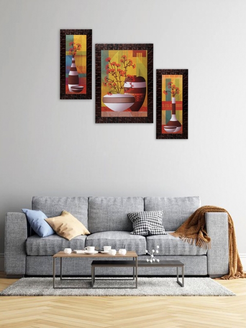 Indianara Set of 3 Multicoloured Flowers in Vases Framed Wall Paintings without Glass, Multi
Indianara Set of 3 Multicoloured Flowers in Vases Framed Wall Paintings without Glass, Multi