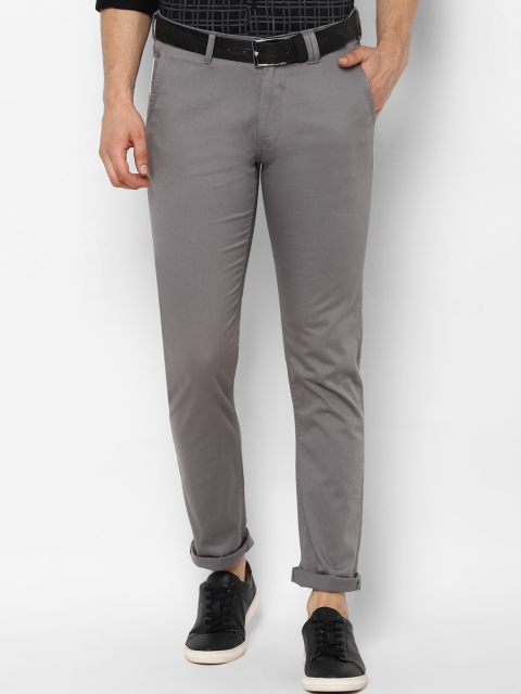 Solly Jeans Co. Men Grey Slim Fit Solid Regular Trousers