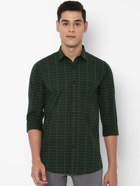 Allen Solly Men Green Slim Fit Checked Casual Shirt