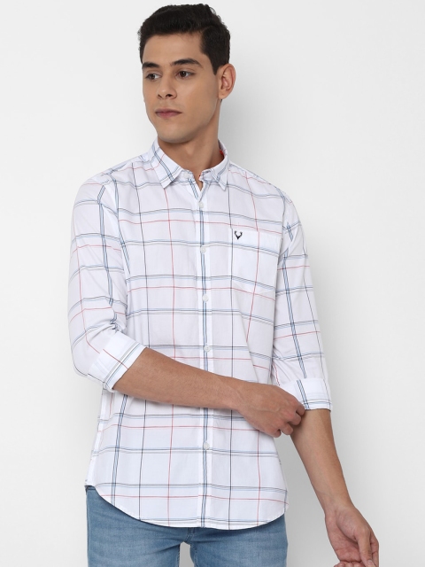 Solly Jeans Co. Men White Regular Fit Checked Casual Shirt
