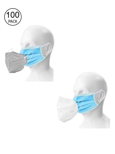 OOMPH Unisex Grey & White Double Mask 100 Pc Disposable & 20 Pc Reusable KN95/N95 Masks, Blue
OOMPH Unisex Grey & White Double Mask 100 Pc Disposable & 20 Pc Reusable KN95/N95 Masks, Blue