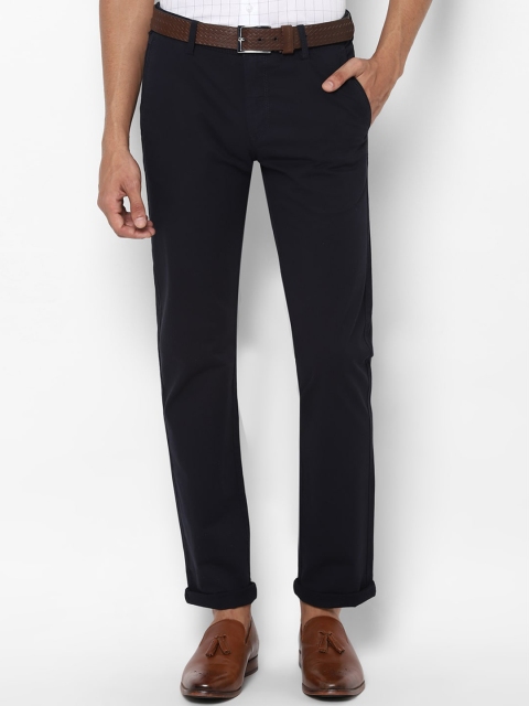 Allen Solly Men Navy Blue Slim Fit Solid Regular Trousers
