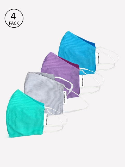 Campus Sutra Unisex Pack of 4 4-Ply Reusable Anti-Microbial Outdoor Cloth Face Masks, Blue
Campus Sutra Unisex Pack of 4 4-Ply Reusable Anti-Microbial Outdoor Cloth Face Masks, Blue