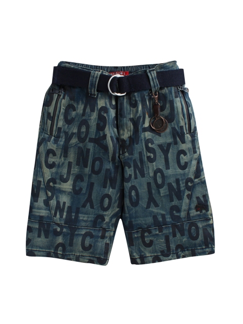 Noddy Boys Black Printed Regular Fit Regular Shorts