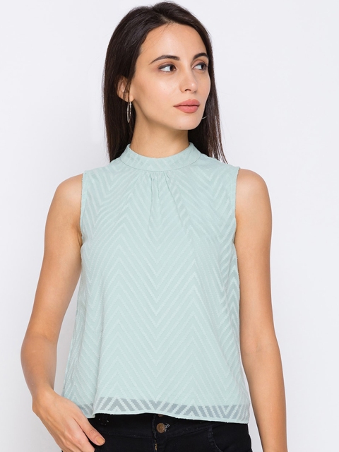 Globus Green Geometric Printed Regular Top