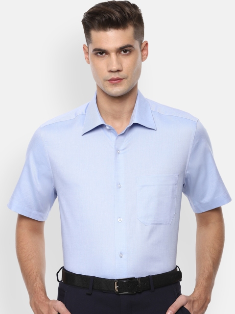 Louis Philippe Men Blue Regular Fit Self Design Casual Shirt