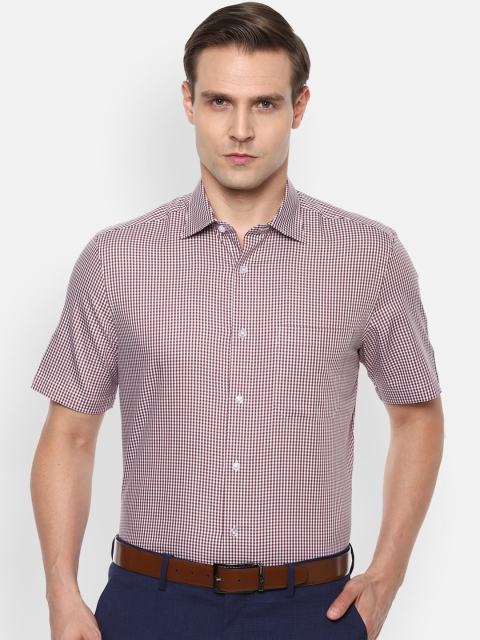 Louis Philippe Men Maroon Regular Fit Checked Casual Shirt