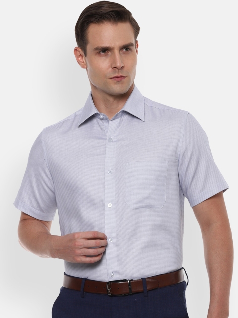Louis Philippe Men Blue Regular Fit Self Design Casual Shirt