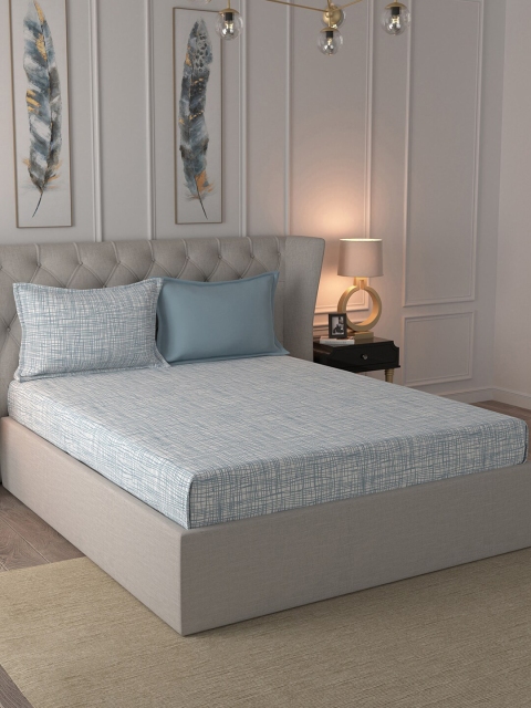 In-House by maspar White & Blue Abstract 210 TC Cotton 1 King Bedsheet with 2 Pillow Covers
In-House by maspar White & Blue Abstract 210 TC Cotton 1 King Bedsheet with 2 Pillow Covers