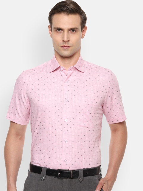 Louis Philippe Men Pink Regular Fit Printed Casual Shirt