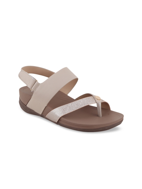 CALZADO Women Beige Colourblocked Sandals