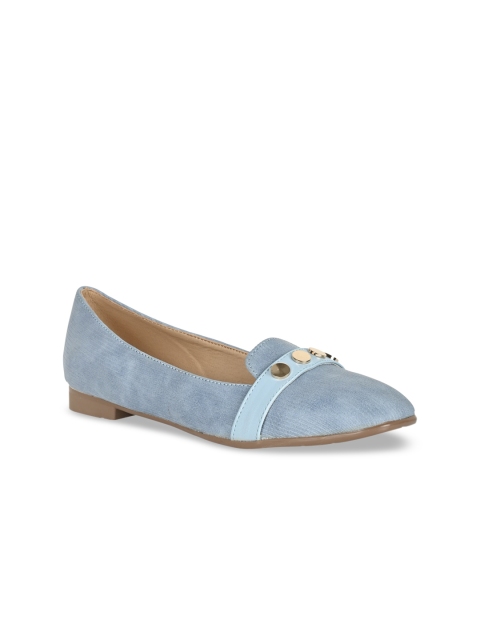 GIRL EXCUSE Women Blue Embellished Ballerinas