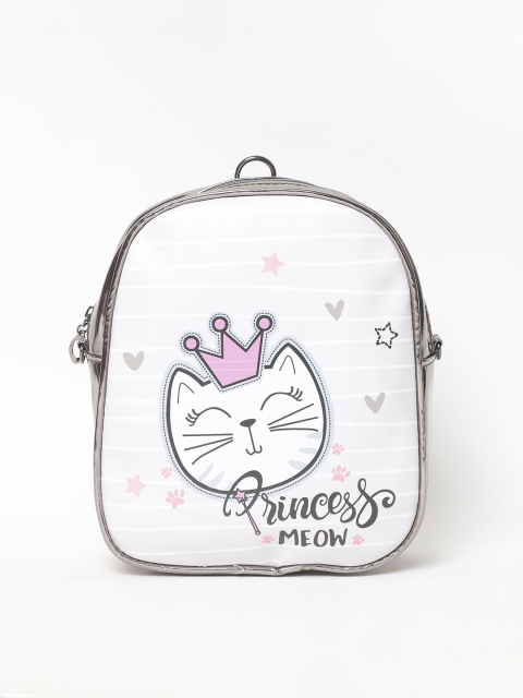 Ginger by Lifestyle Women Grey & White Graphic Backpacks