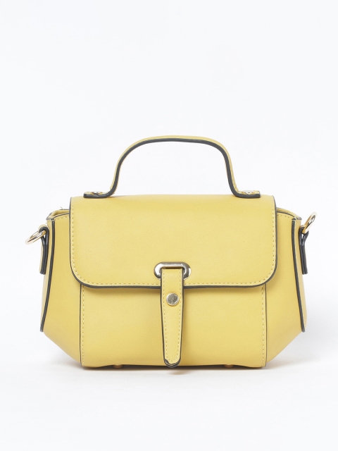 Ginger by Lifestyle Yellow Solid Satchel Bag