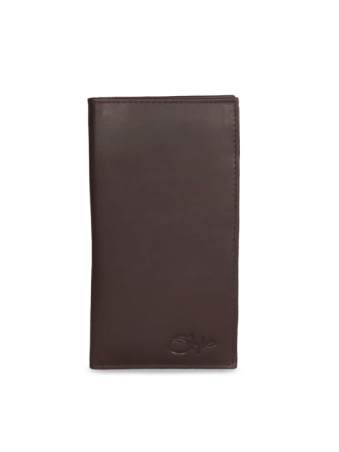 Style SHOES Unisex Coffee Brown Solid Genuine Leather Card Holder