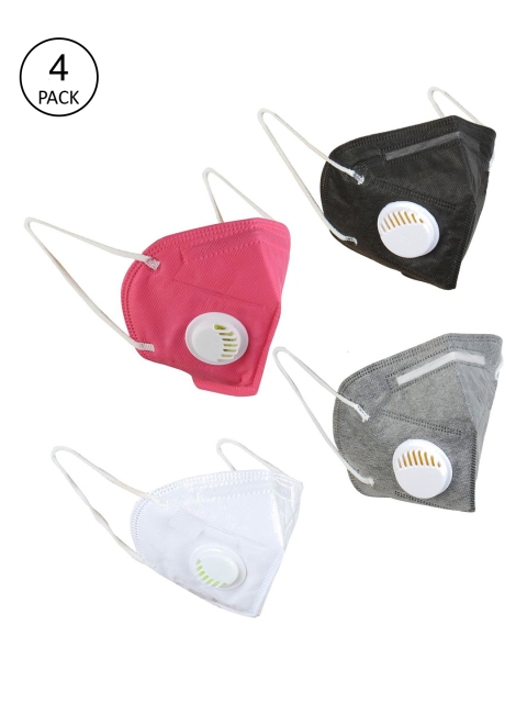 OOMPH Unisex Pack Of 4 White & Pink Solid 5-Ply Reusable Anti-Pollution KN95 Face Masks
OOMPH Unisex Pack Of 4 White & Pink Solid 5-Ply Reusable Anti-Pollution KN95 Face Masks