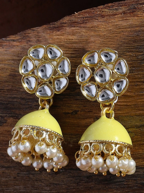 Shoshaa Yellow Contemporary Jhumkas