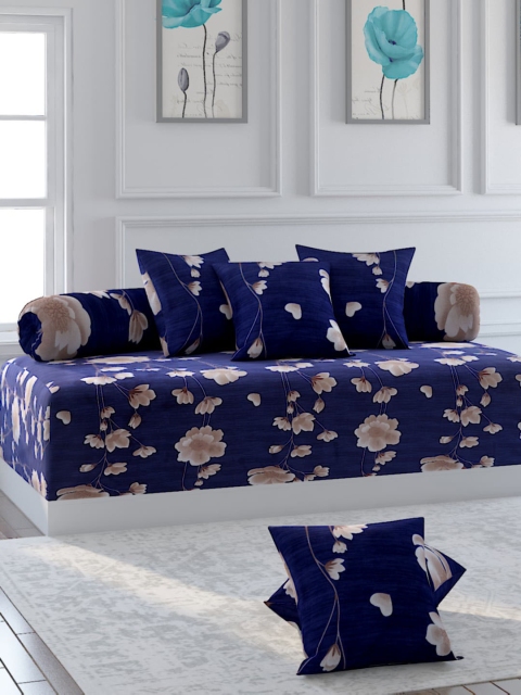 Bromwick Set Of 8 Blue & Beige Floral Printed Bedsheet With Bolster & Cushion Covers
Bromwick Set Of 8 Blue & Beige Floral Printed Bedsheet With Bolster & Cushion Covers