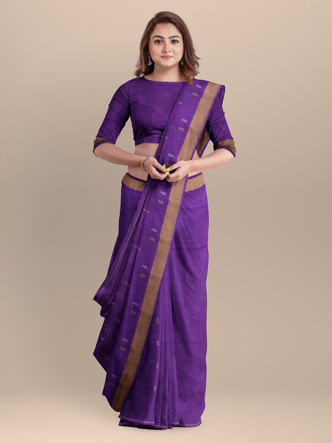 APCO Purple Silk Cotton Woven Design Venkatgiri Saree