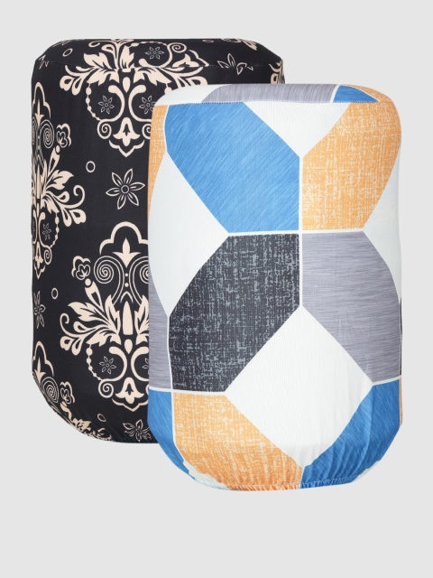 Cortina Set Of 2 Printed Water Dispenser Covers, Black