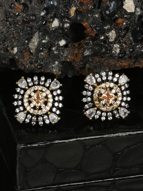 ANIKAS CREATION Gold-Plated Contemporary Studs