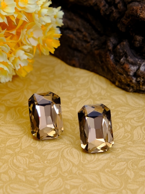 Crunchy Fashion Gold-Toned Contemporary Studs