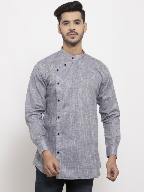 KLOTTHE Men Grey Woven Design Kurta