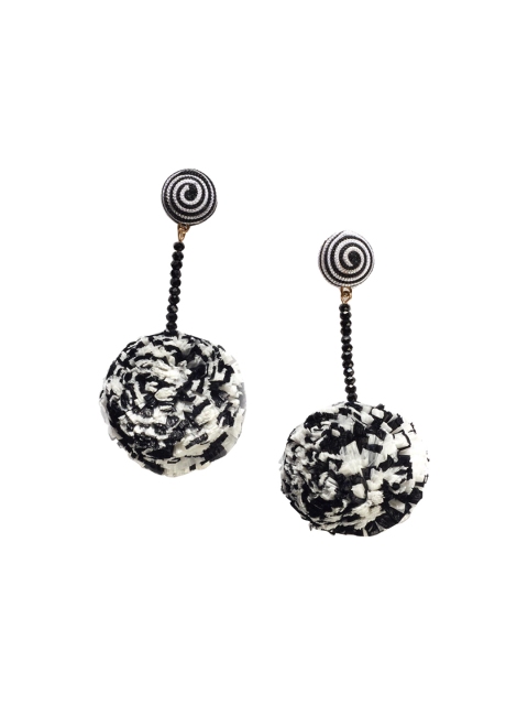 Foxy Sperks Black Contemporary Drop Earrings