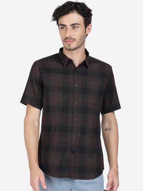 IVOC Men Brown & Black Slim Fit Checked Cotton Casual Shirt
IVOC Men Brown & Black Slim Fit Checked Cotton Casual Shirt