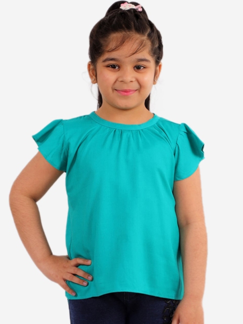 YK Sea Green Pure Cotton Regular Top