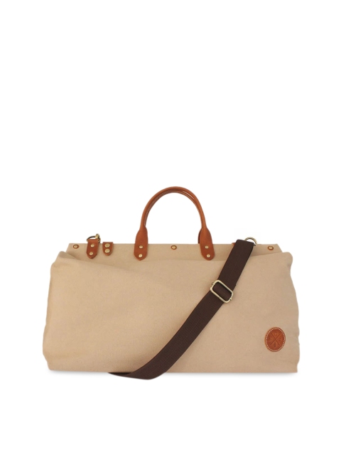 NAPPADORI Unisex Daily Duffel Bag Beige Canvas