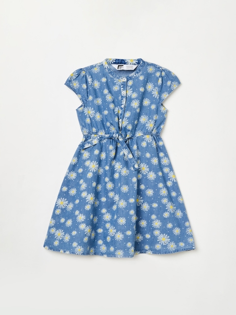 Fame Forever by Lifestyle Girls Blue Printed A-Line Dress