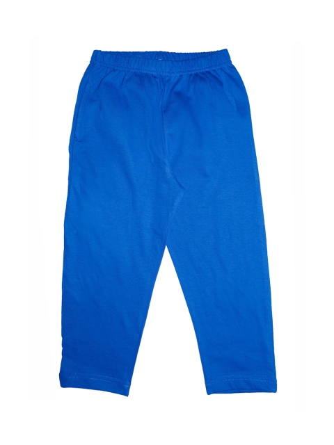 KiddoPanti Boys Blue Solid Lounge Pants