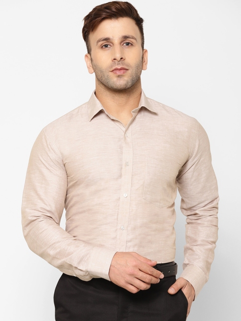 EPPE Men Brown Slim Fit Solid Casual Shirt
