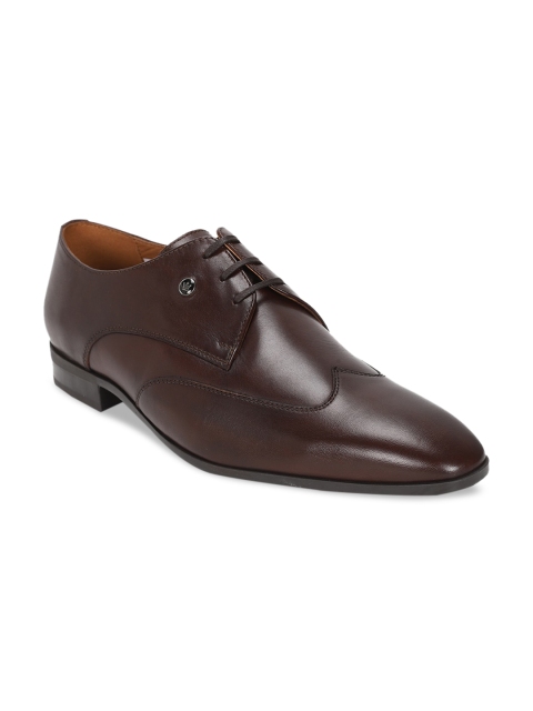 Louis Philippe Men Brown Solid Leather Formal Derbys
