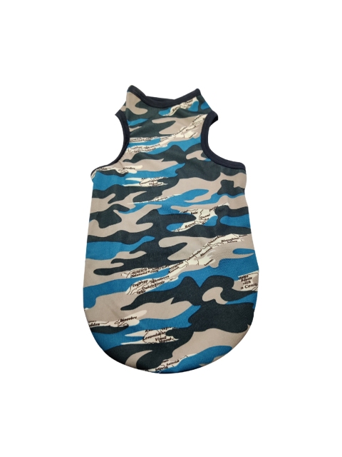 PETS EMPIRE Blue & Beige Camouflage Print Dog T-Shirt