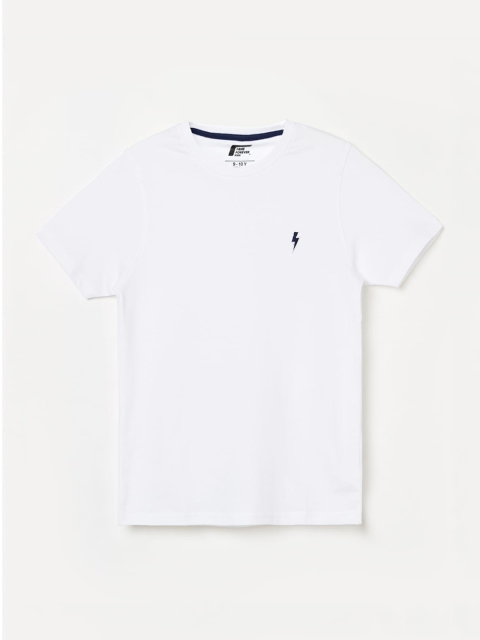 Fame Forever by Lifestyle Boys White Solid Henley Neck T-shirt