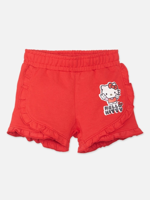 Kids Ville Girls Red Hello Kitty Regular Fit Regular Shorts