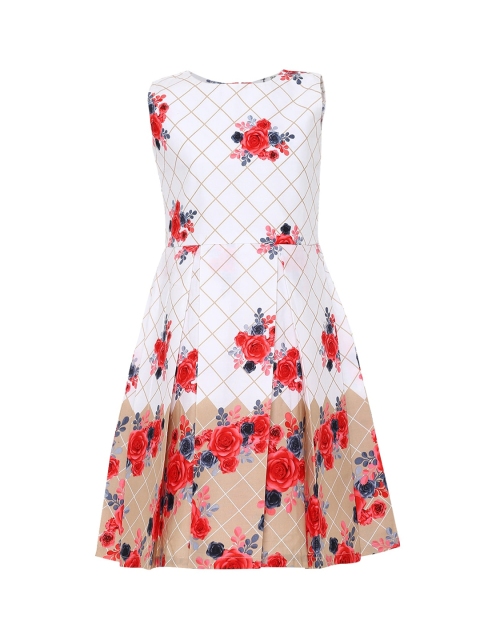 Aarika Girls Red Printed A-Line Dress